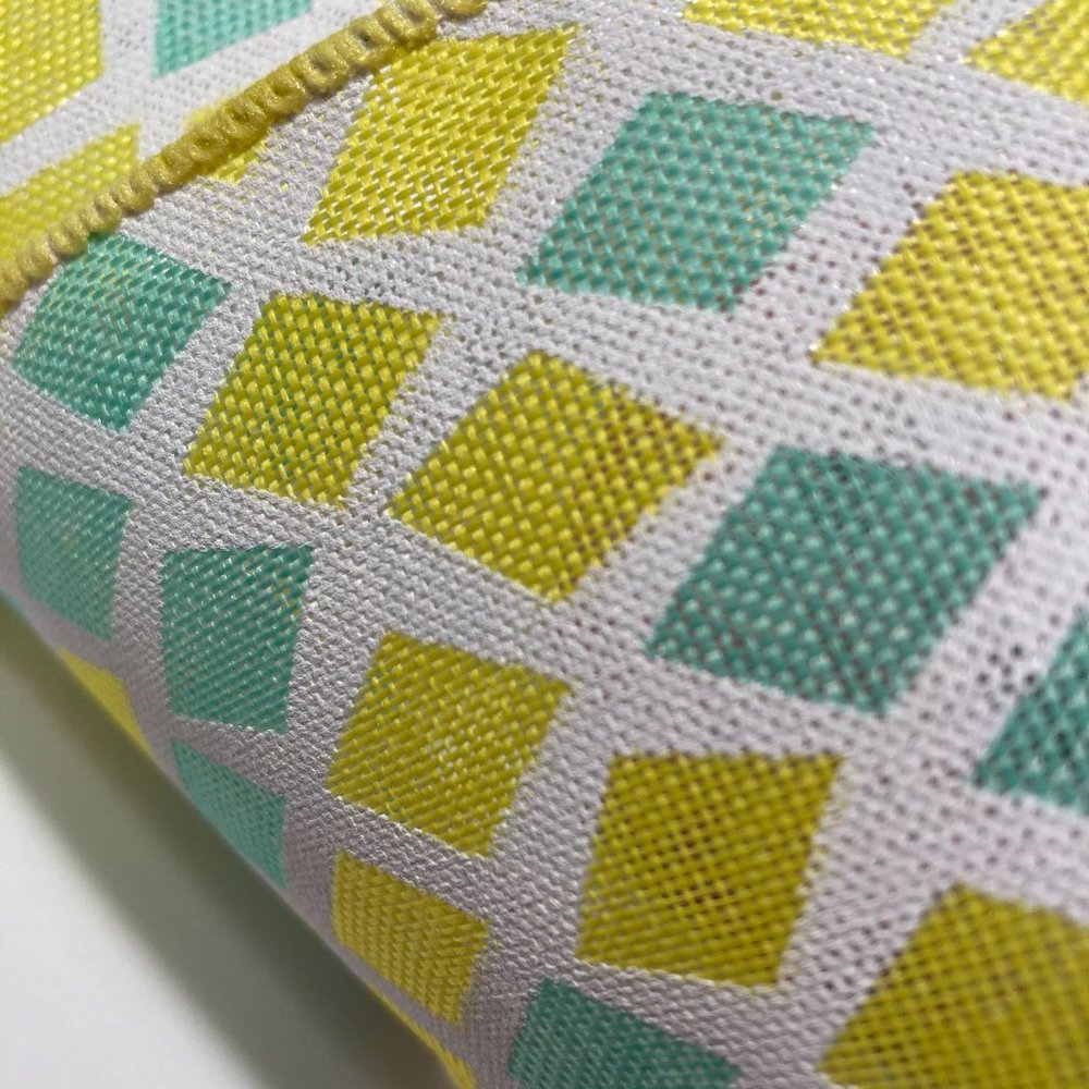 Wired Ribbon Spring Diamond 2.5" Yellow Green - Picture 3 of 13